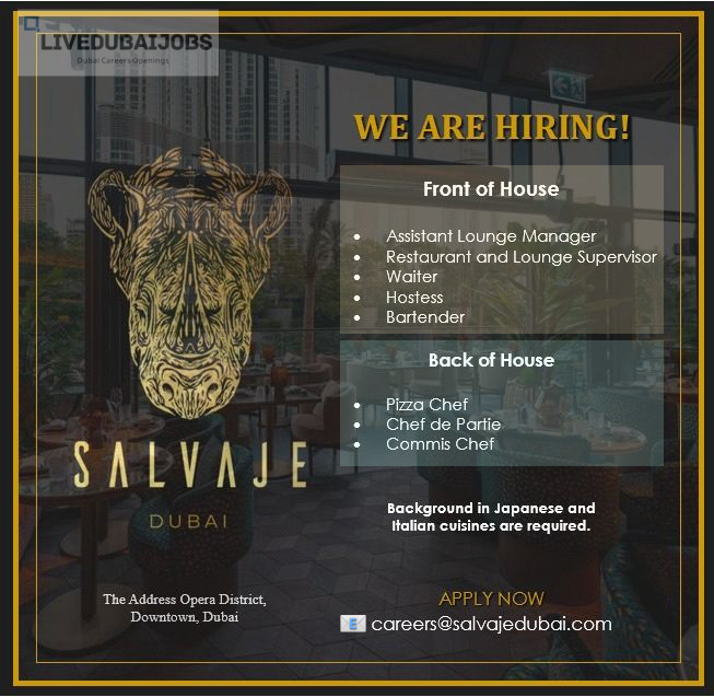 Salvaje Dubai Careers Post