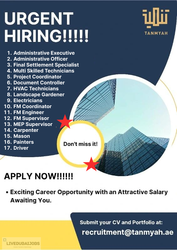 Tanmyah Services Careers Post