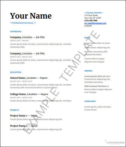 CV Tips Structure