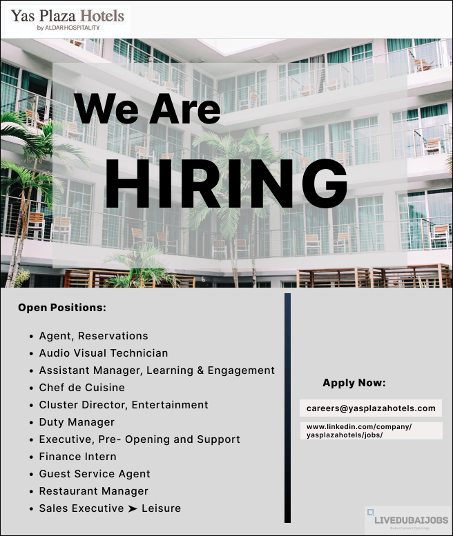 Yas Plaza Hotels Careers Post