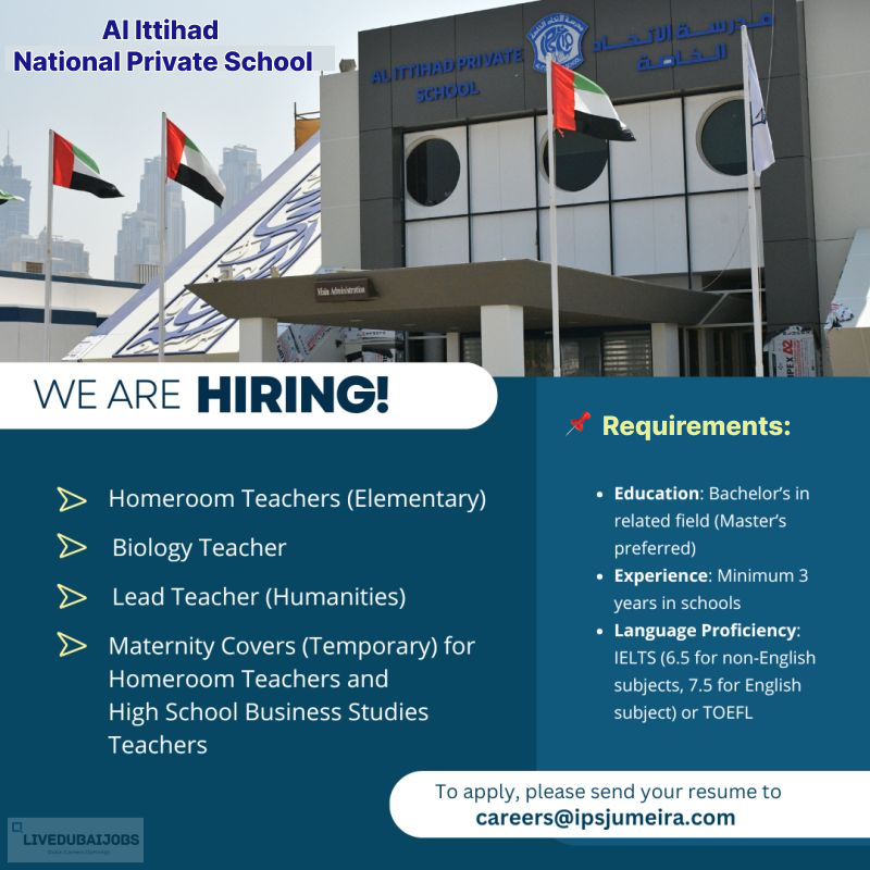 Al Ittihad National Private School Careers Post