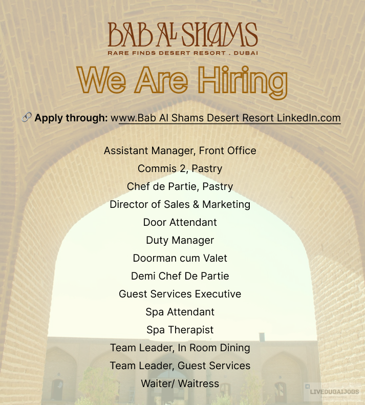 Bab Al Shams Desert Resort Careers Post