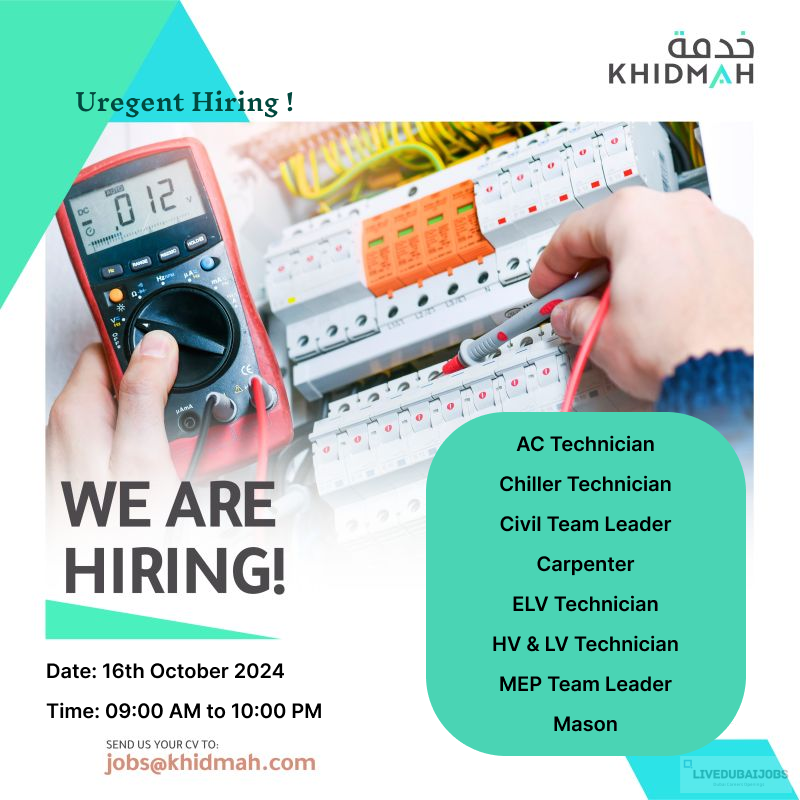 Khidmah walk in interviews in Dubai Post