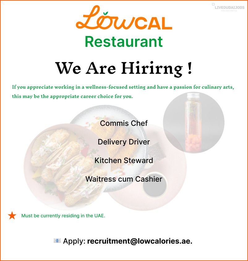 Low Calories Restaurant Careers Post