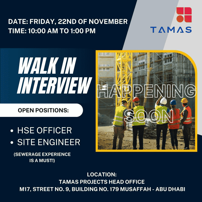 Walk in Interviews in Dubai Tamas